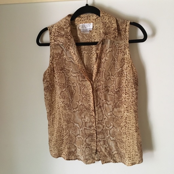 Vintage Tops - Vintage silk snake print tank top size 8/M 🐍🐍🐍